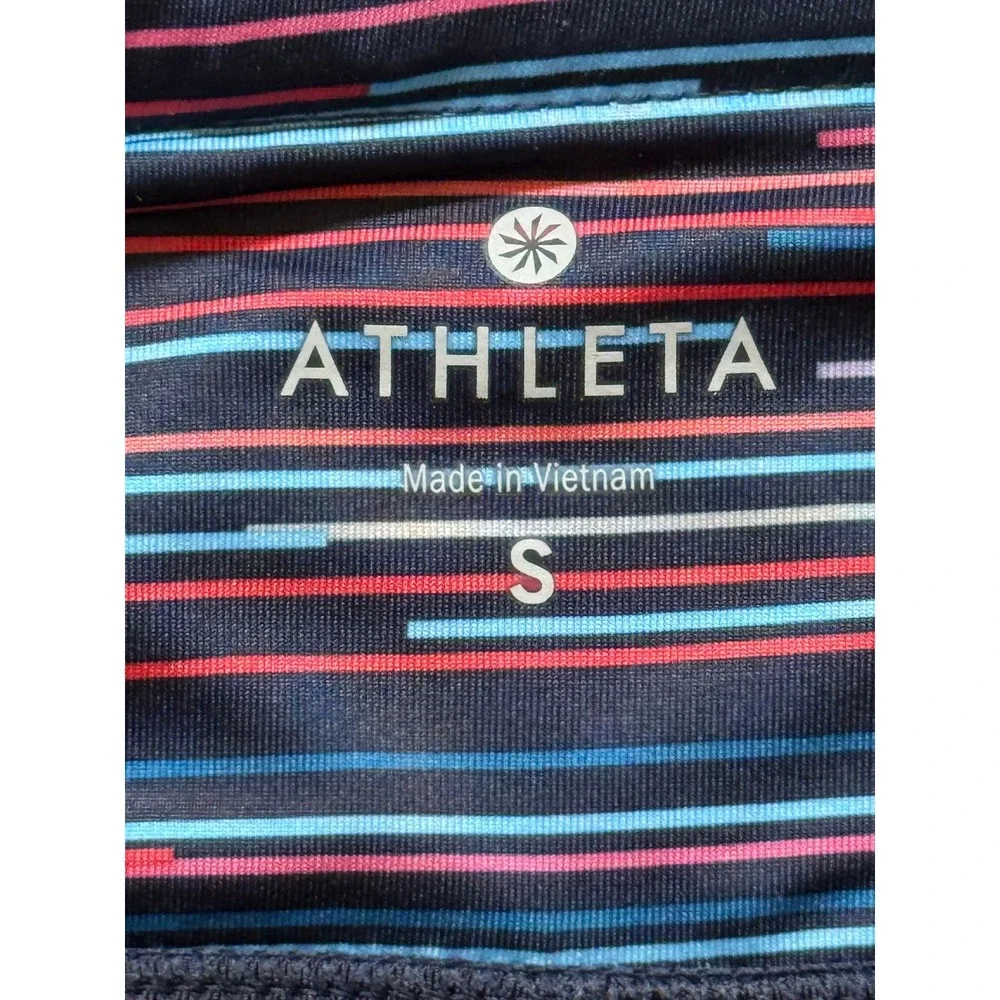 Athleta Womens Small Ruffle Skort‎ Multi-Color Linear Print Active Tennis Golf